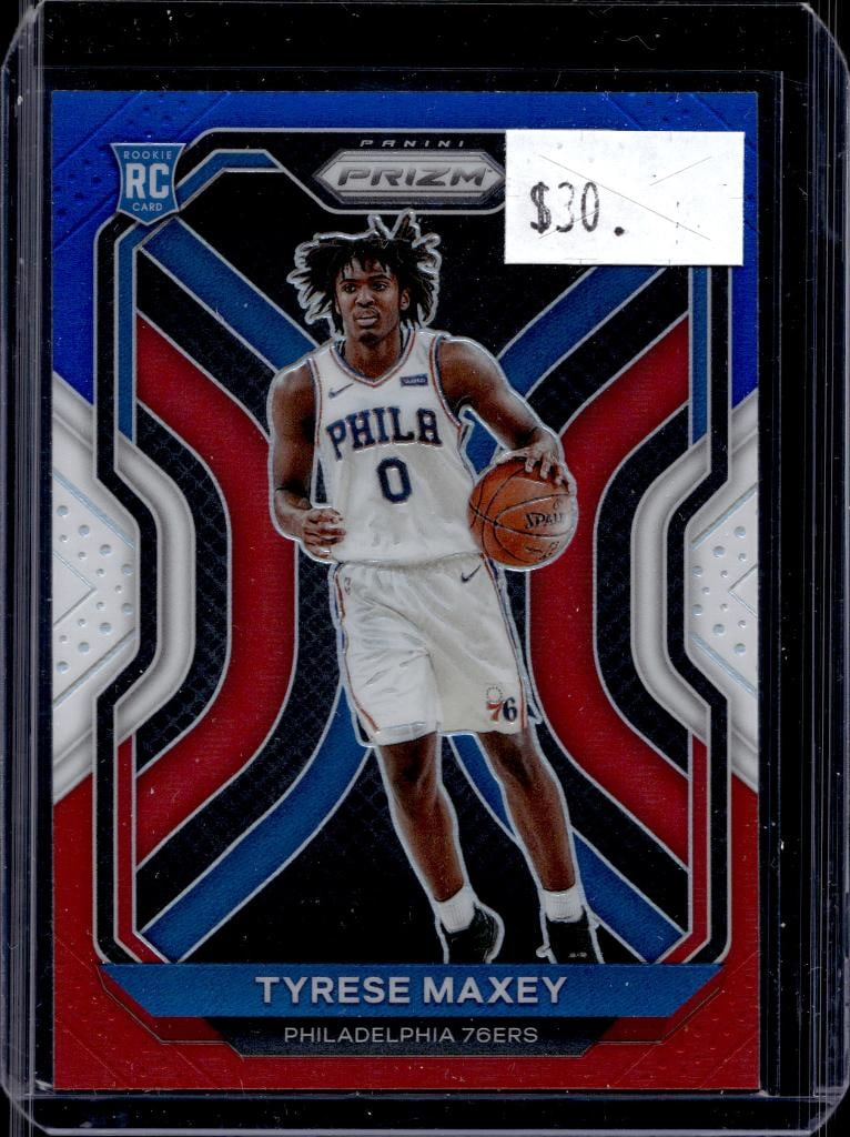 TYRESE MAXEY 2020-21 PANINI PRIZM RED, WHITE & BLUE PRIZM ROOKIE COLOR MATCH (1 of 1)