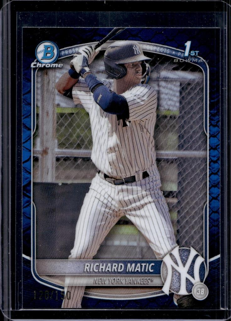 RICHARD MATIC 2025 BOWMAN CHROME 1ST BLUE FENCE REFRACTOR ROOKIE CARD (1 of 1)