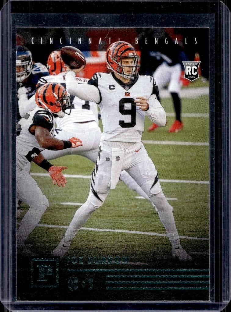 JOE BURROW 2020 PANINI TEAL FOIL ROOKIE CARD: NEAR MINT OR BETTER CONDITION 