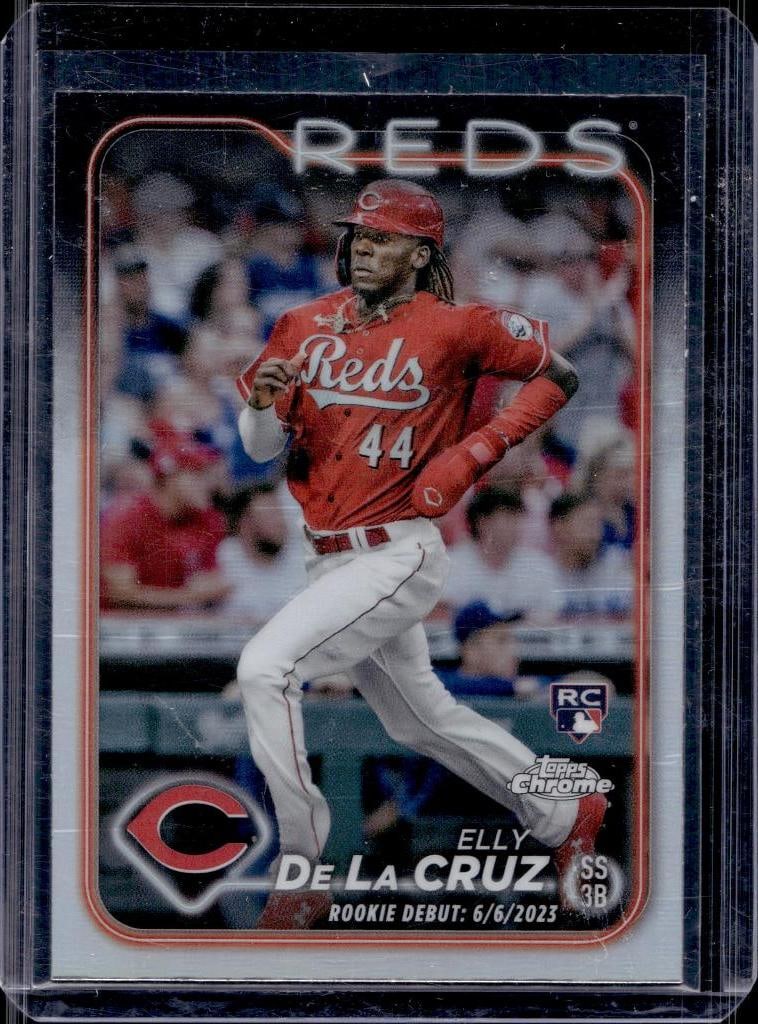 ELLY DE LA CRUZ 2024 TOPPS CHROME UPDATE DEBUT REFRACTOR ROOKIE CARD (1 of 1)