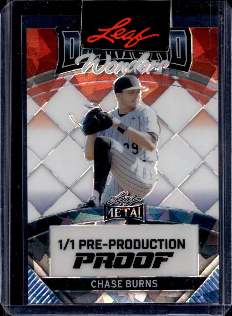 CHASE BURNS 2024 LEAF METAL DIAMOND PRE-PRODUCTION PROOF ROOKIE CARD (1 of 1)