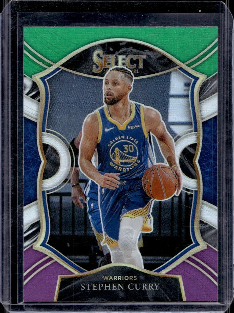 STEPHEN CURRY 2020-21 PANINI SELECT PURPLE & GREEN PRIZM (1 of 1)