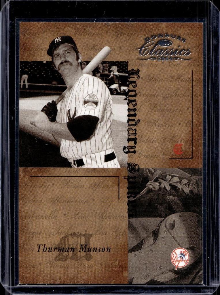 THURMAN MUNSON 2004 DONRUSS CLASSICS LEGENDARY SPIKES SILVER: 97/100. NEAR MINT OR BETTER CONDITION 