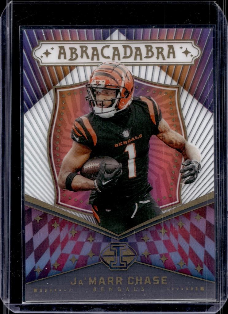 JA'MARR CHASE 2024 PANINI ILLUSIONS ABRACADABRA INSERT SP: NEAR MINT OR BETTER CONDITION 