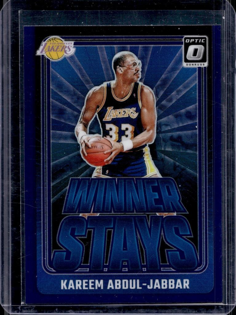 KAREEM ABDUL JABBAR 2024-25 PANINI OPTIC WINNER STAYS PURPLE PRIZM COLOR MATCH (1 of 1)