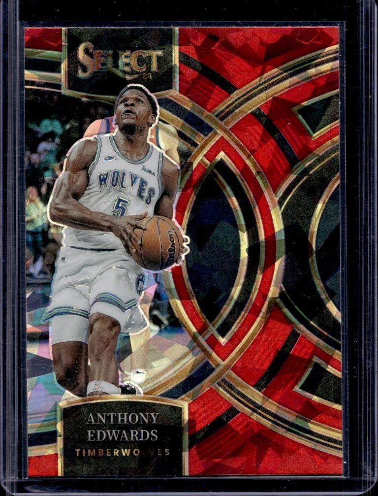 ANTHONY EDWARDS 2023-24 PANINI SELECT PREMIER RED ICE PRIZM (1 of 1)