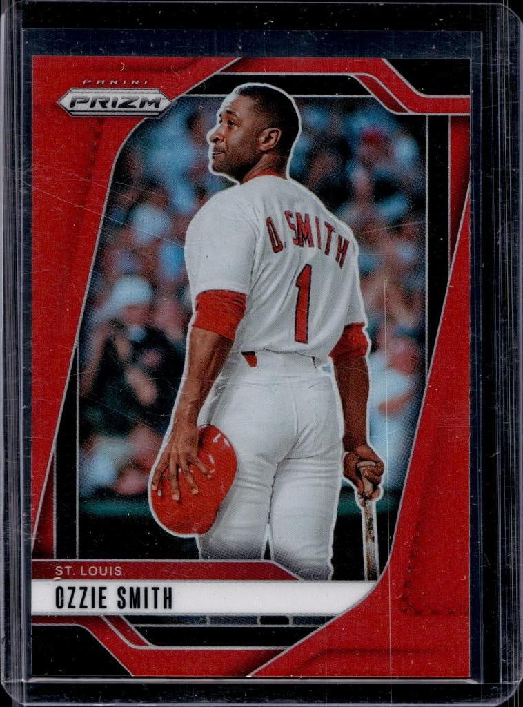 OZZIE SMITH 2025 PANINI PRIZM RED PRIZM COLOR MATCH: 21/299. NEAR MINT OR BETTER CONDITION 