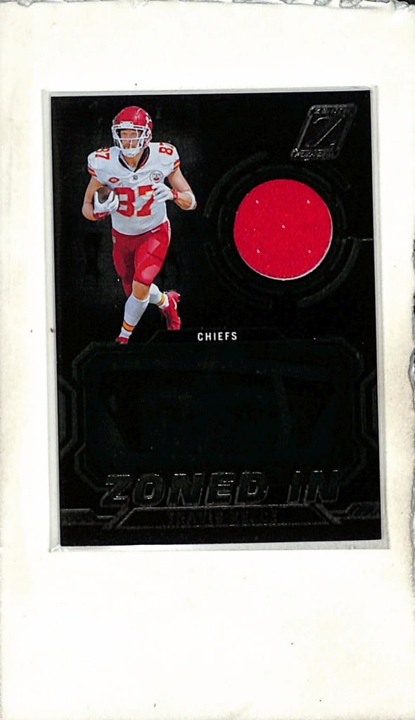 TRAVIS KELCE 2024 PANINI ZENITH GAME USED JERSEY CARD: NEAR MINT OR BETTER CONDITION