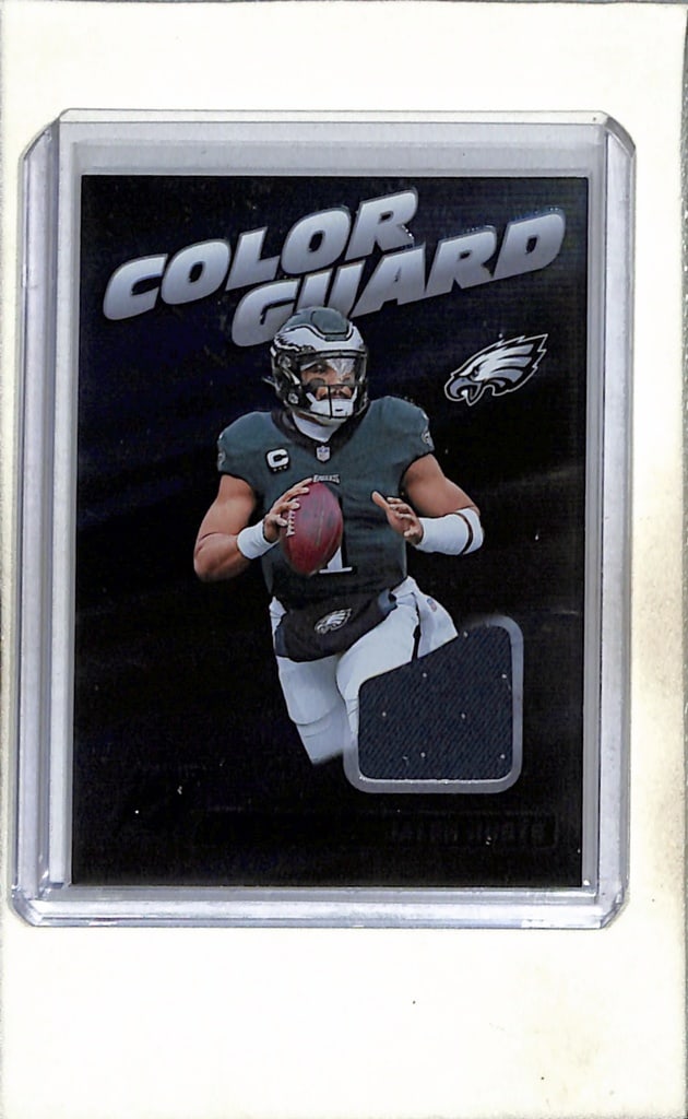 JALEN HURTS 2024 PANINI ZENITH GAME USED JERSEY CARD: NEAR MINT OR BETTER CONDITION