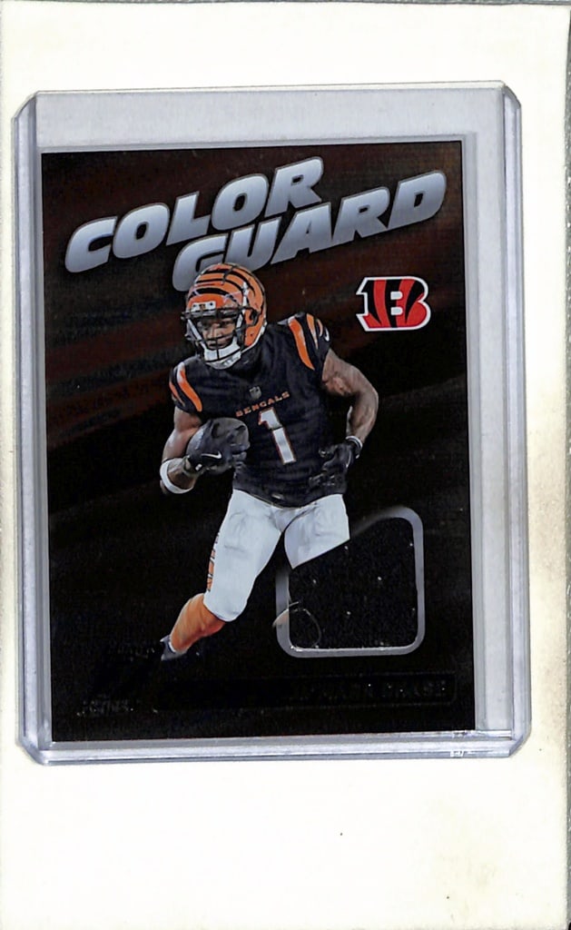 JA'MARR CHASE 2024 PANINI ZENITH GAME USED JERSEY CARD: NEAR MINT OR BETTER CONDITION