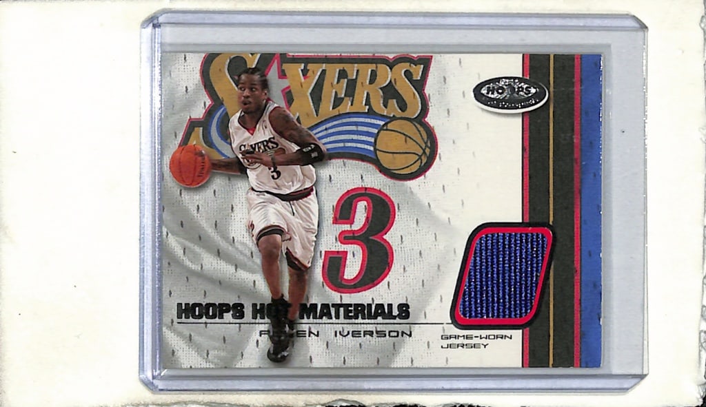 ALLEN IVERSON 2001-02 FLEER HOOPS GAME USED JERSEY CARD (1 of 1)
