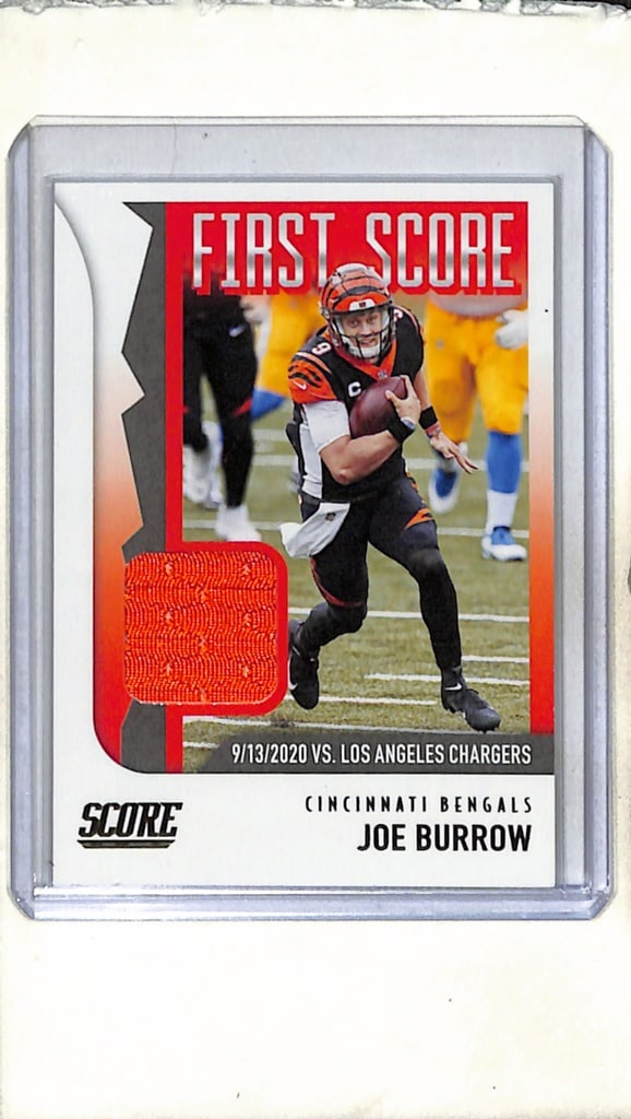JOE BURROW 2021 SCORE GAME USED JERSEY CARD (1 of 1)