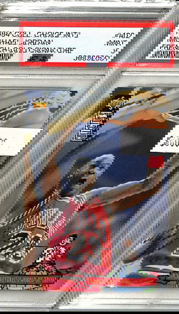 MICHAEL JORDAN 1994 UD CHOICE FRENCH GOLD SIGNATURE SSP. PSA GRADED (1 of 1)