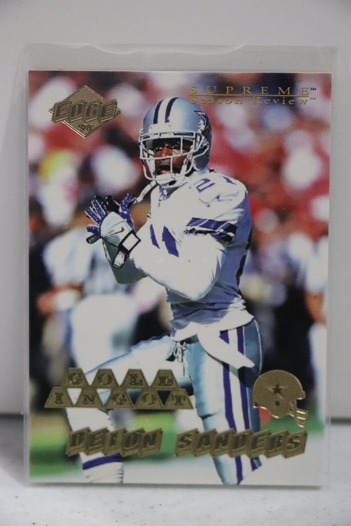 DEION SANDERS 1998 COLLECTORS EDGE GOLD INGOT INSERT: NEAR MINT OR BETTER CONDITION