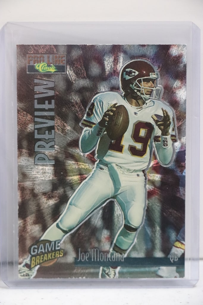 JOE MONTANA 1995 PRO LINE GAME BREAKERS INSERT PROMO PREVIEW: NEAR MINT OR BETTER CONDITION