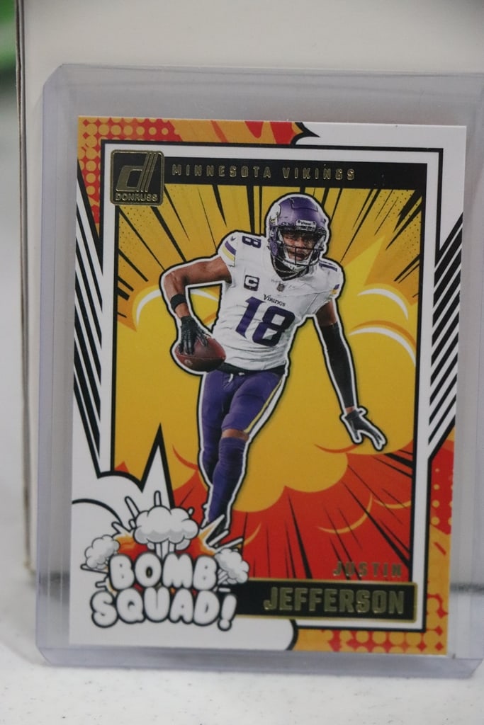 JUSTIN JEFFERSON 2024 DONRUSS BOMB SQUAD INSERT: NEAR MINT OR BETTER CONDITION 