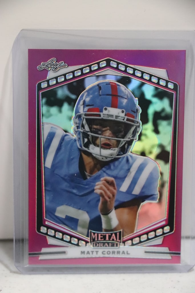 MATT CORAL 2022 LEAF METAL DRAFT PINK HOLO ROOKIE CARD: NEAR MINT OR BETTER CONDITION