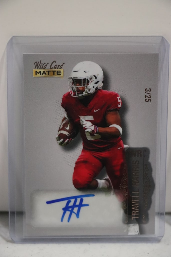 TRAVELL HARRIS 2022 WILD CARD AUTOGRAPH ROOKIE CARD (1 of 1)