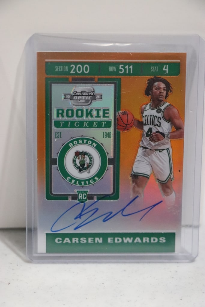 CARSEN EDWARDS 2019-20 PANINI OPTIC CONTENDERS ORANGE PRIZM AUTOGRAPH ROOKIE (1 of 1)