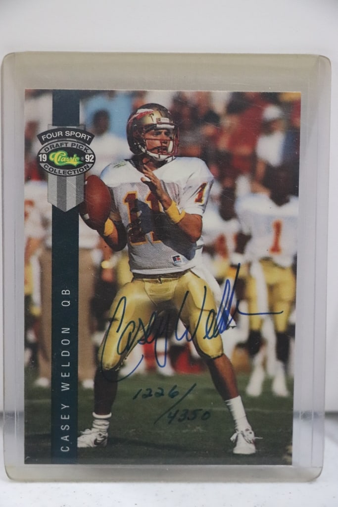 CASEY WELDON 1002 CLASSIC 4 SPORT AUTOGRAPH ROOKIE CARD: 1226/4350. NEAR MINT OR BETTER CONDITION 