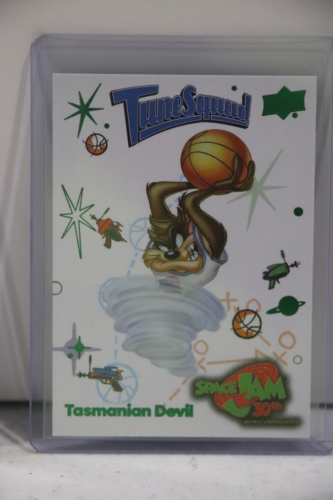 TASMANIAN DEVIL 2025 UPPER DECK SPACE JAM 30TH GREEN FOIL: NEAR MINT OR BETTER CONDITION 