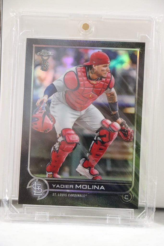 YADIER MOLINA 2022 TOPPS CHROME BEN BALLER BLACK REFRACTOR: NEAR MINT OR BETTER CONDITION 