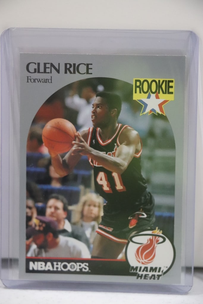 GLEN RICE 1990-91 HOOPS ROOKIE CARD: NEAR MINT OR BETTER CONDITION 
