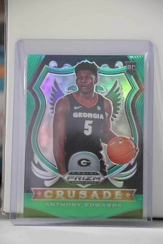 ANTHONY EDWARDS 2020 PANINI PRIZM DRAFT CRUSADE GREEN PRIZM ROOKIE CARD: NEAR MINT OR BETTER CONDITION 
