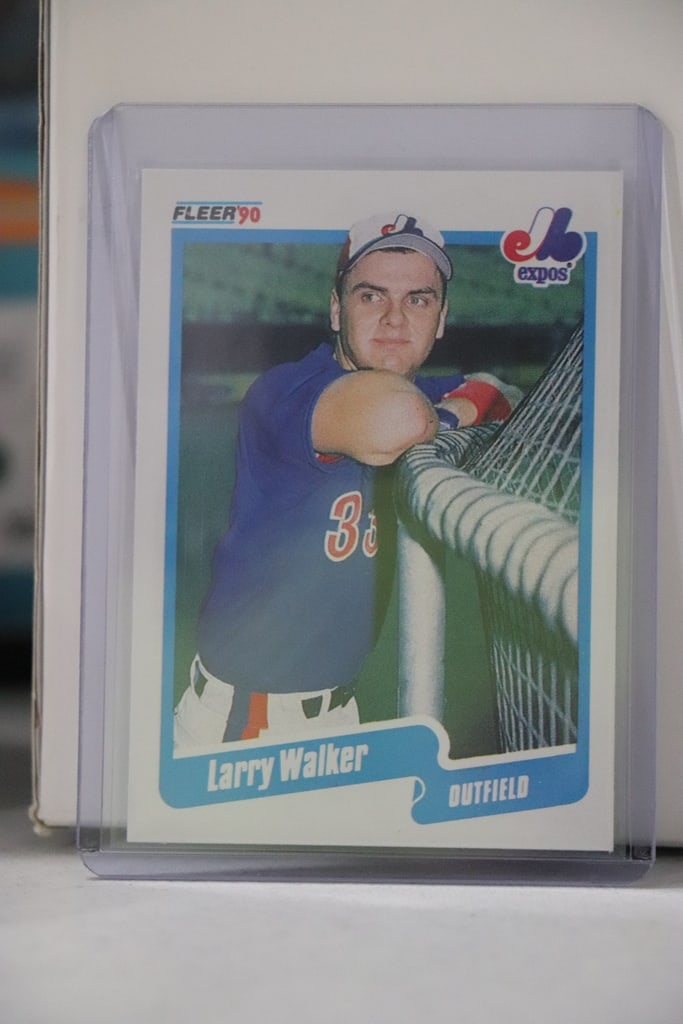 LARRY WALKER 1990 FLEER ROOKIE CARD: NEAR MINT OR BETTER CONDITION 