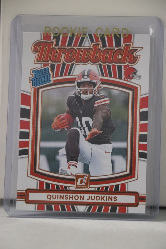 QUINSHON JUDKINS 2025 DONRUSS THROWBACKS ROOKIE CARD (1 of 1)