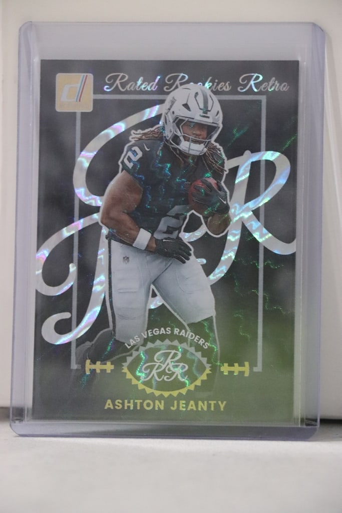 ASHTON JEANTY 2025 DONRUSS RATED ROOKIE RETRO ROOKIE CARD (1 of 1)