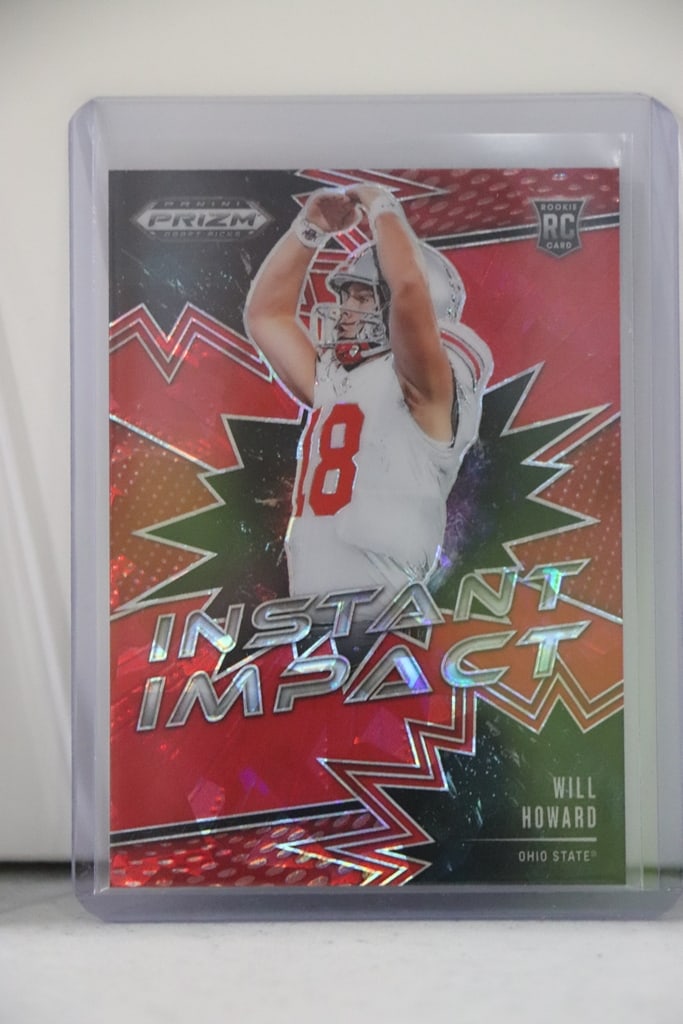WILL HOWARD 2025 PANINI PRIZM DRAFT RED ICE PRIZM ROOKIE CARD: NEAR MINT OR BETTER CONDITION