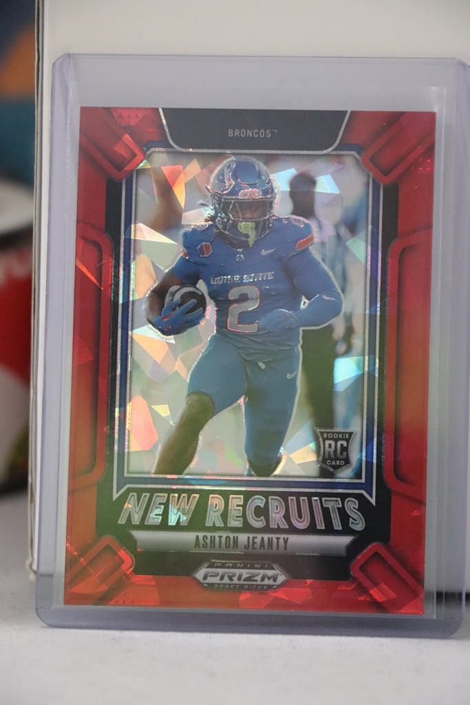 ASHTON JEANTY 2025 PANINI PRIZM DRAFT RED ICE PRIZM ROOKIE CARD (1 of 1)