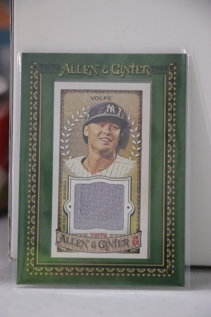 ANTHONY VOLPE 2024 TOPPS ALLEN AND GINTER GAME USED JERSEY CARD: NEAR MINT OR BETTER CONDITION 