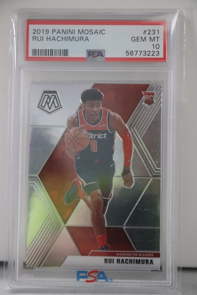 RUI HACHIMURA 2019-20 PANINI MOSAIC ROOKIE CARD. PSA GRADED: GRADED PSA 10 GEM MINT