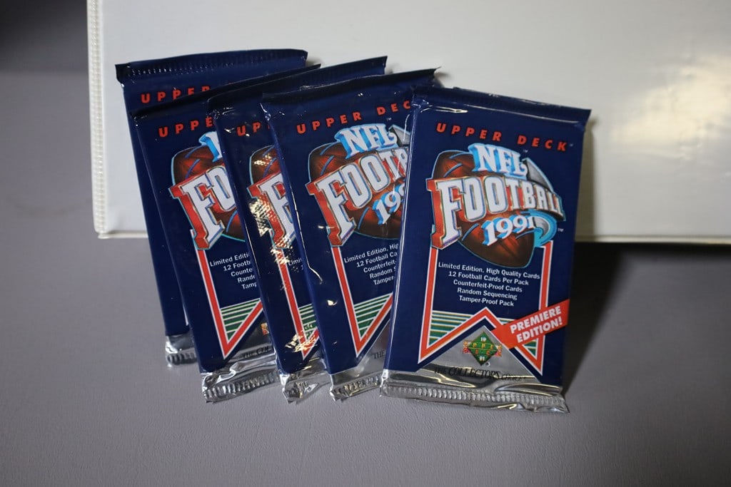 1991 UPPER DECK FOOTBALL 5 PACK LOT: SEALED 