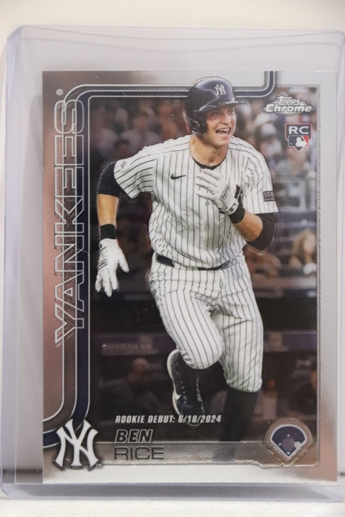 BEN RICE 2025 TOPPS CHROME UPDATE ROOKIE CARD: NEAR MINT OR BETTER CONDITION