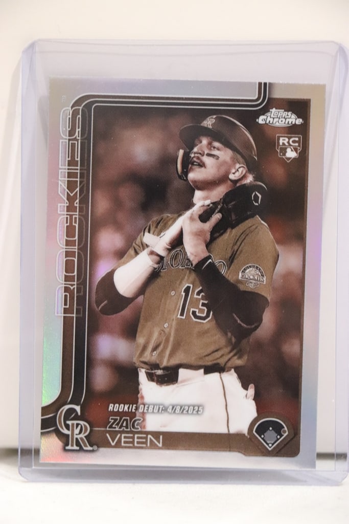 ZAC VEEN 2025 TOPPS CHROME UPDATE SEPIA REFRACTOR ROOKIE CARD (1 of 1)