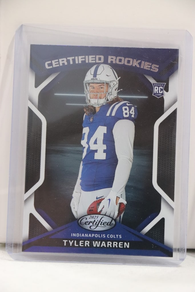 TYLER WARREN 2025 PANINI CERTIFIED ROOKIE CARD (1 of 1)