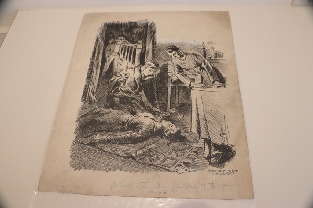 CARL WILLIAMS PRINT: A CARL WILLIAMS (CAROLINE WILLIAMS FATHER) ENQUIRER ARTIST PROOF CARTOON PRINT. GOOD CONDITION. 