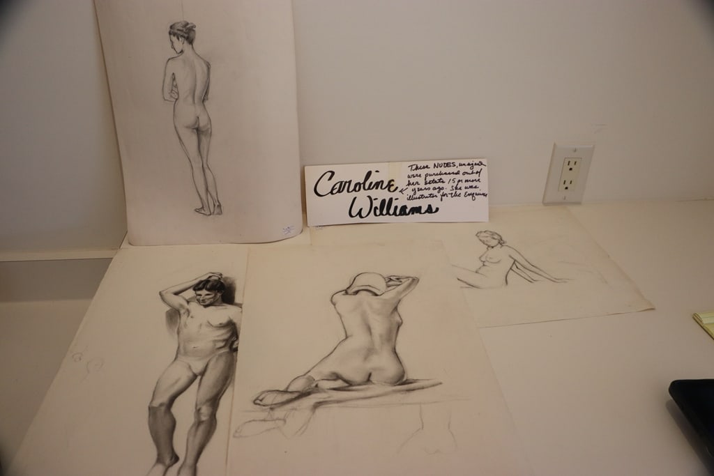 CAROLINE WILLIAMS ORIGINAL SKETCHES: A GROUP OF NUDE PENCIL SKETCHES THAT ARE FROM THE CAROLINE WILLIAMS ESTATE. MOST LIKELY FROM HER TIME AS AN ART STUDENT. 