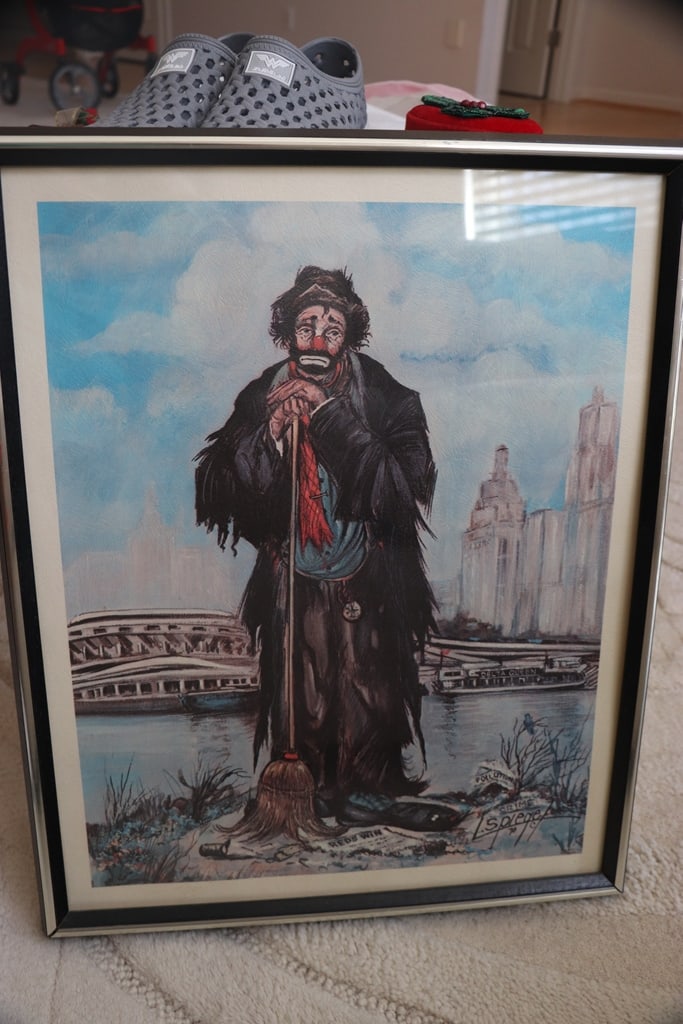 LOUIS SPIEGEL PRINT: A FRAMED LOUIS SPIEGEL CLOWN PRINT. 16X20. VERY GOOD CONDITION. 