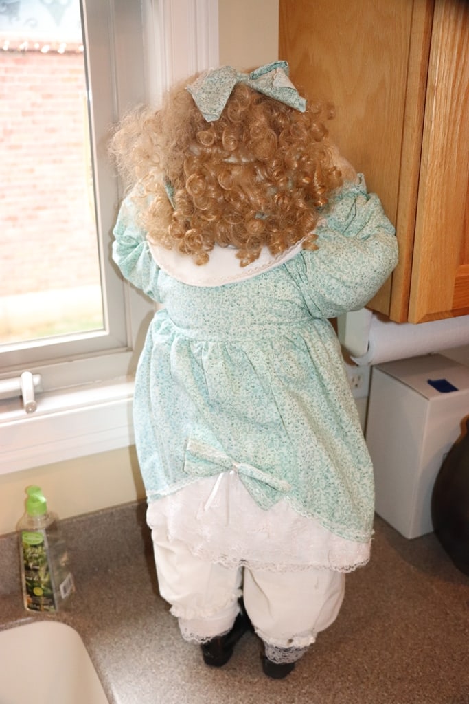 DOLL: A HAND MADE PEEK-A-BOO DOLL. VERY GOOD CONDITION. 18" 