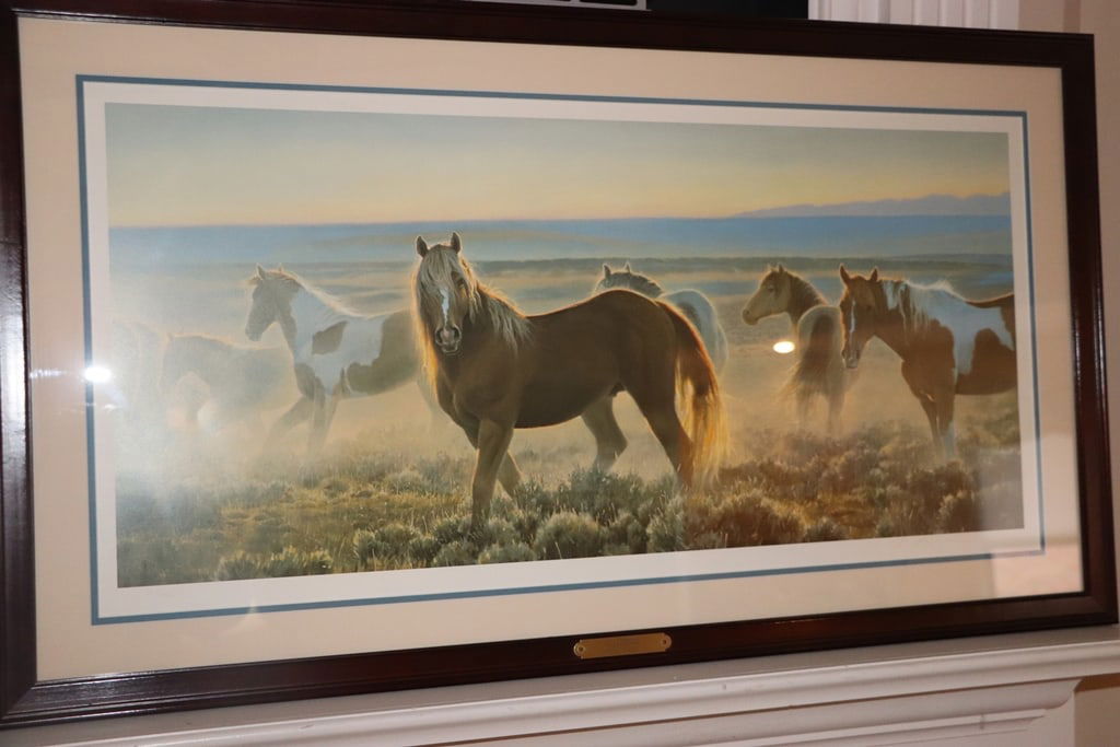 NANCY GLAZER SIGNED PRINT: A SIGNED PRINT TITLED YOUNGBLOOD BY NANCY GLAZER. IT IS FRAMED AND NUMBERED 164/950. VERY GOOD CONDITION. 