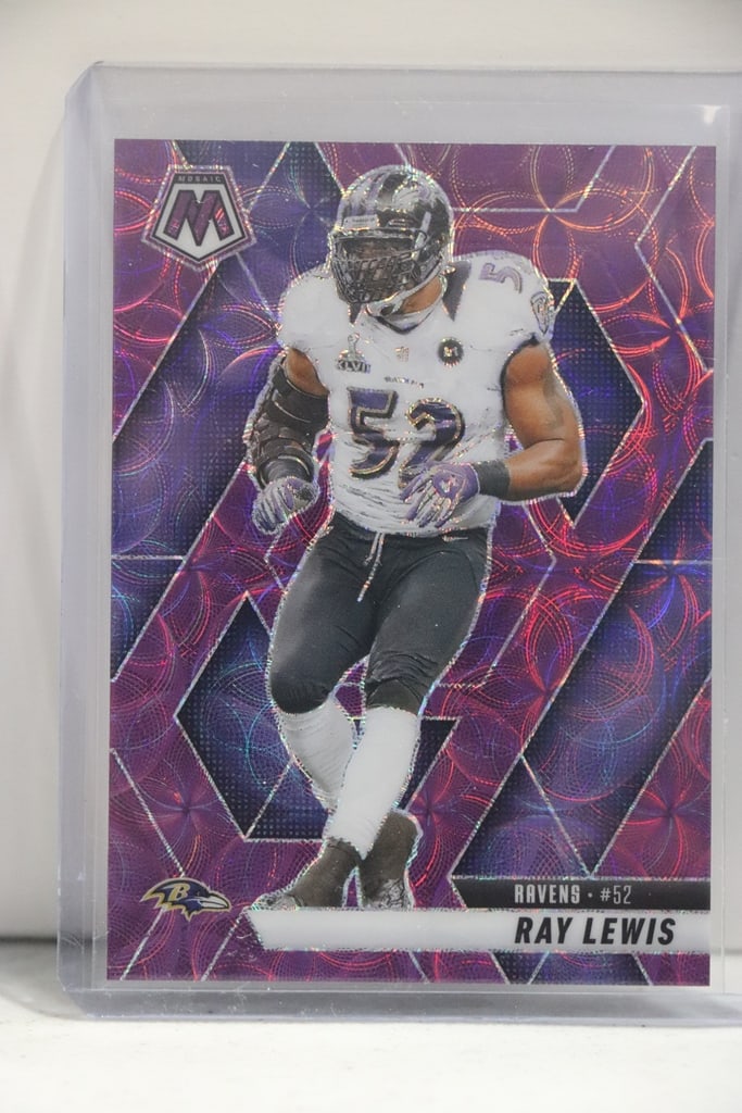 RAY LEWIS 2025 PANINI MOSAIC PURPLE SCOPE PRIZM COLOR MATCH: NEAR MINT OR BETTER CONDITION 