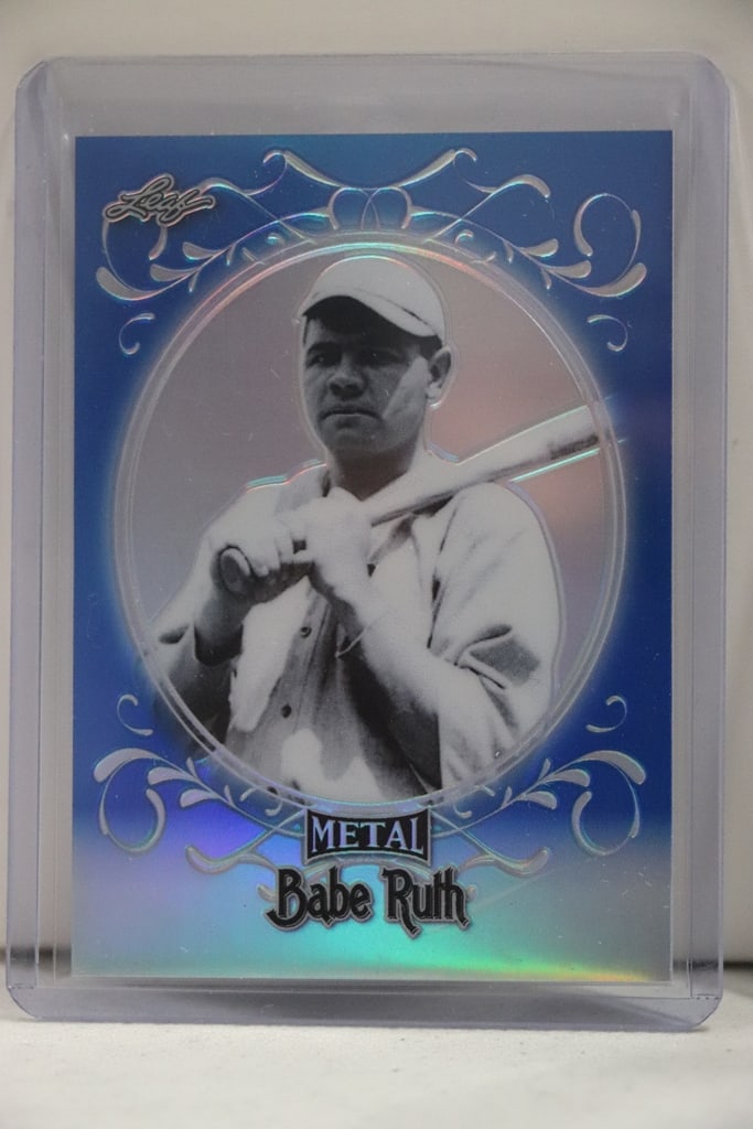 BABE RUTH 2019 LEAF METAL BLUE RAINBOW: 20/50. NEAR MINT OR BETTER CONDITION 