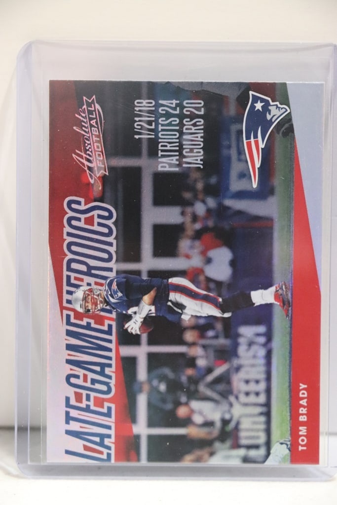 TOM BRADY 2018 PANINI ABSOLUTE LATE GAME HEROICS FOIL INSERT: NEAR MINT OR BETTER CONDITION 