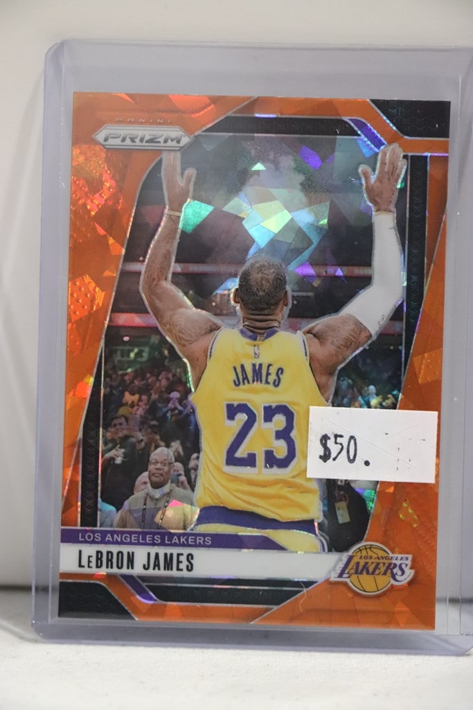 LEBRON JAMES 2024-25 PANINI PRIZM CHALK TOSS ORANGE ICE PRIZM: NEAR MINT OR BETTER CONDITION 