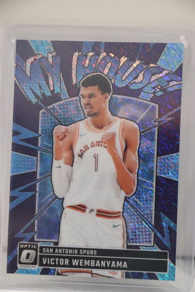 VICTOR WEMBANYAMA 2024-25 PANINI OPTIC MY HOUSE PURPLE SHOCK PRIZM: NEAR MINT OR BETTER CONDITION 