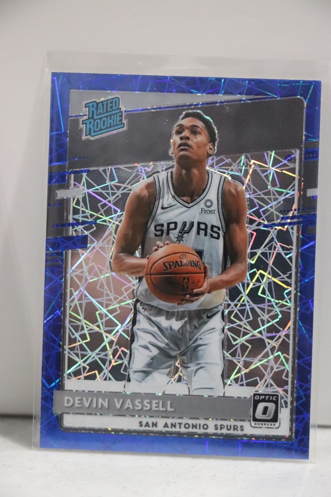 DEVIN VASSELL 2020-21 PANINI OPTIC BLUE LAZER PRIZM ROOKIE CARD: NEAR MINT OR BETTER CONDITION 